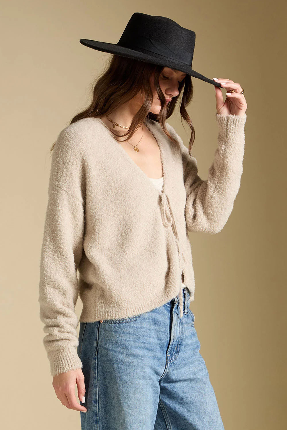Saltwater Luxe Dovere Sweater in Natural — Quarter view