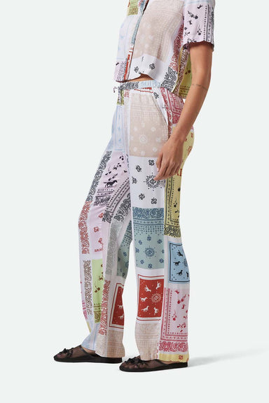 Brixton - Silky Hudson Lounge Pant - Multi  Color Bandana - Side