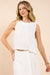 Sadie & Sage - Sugarloaf Linen Tank - White - Front