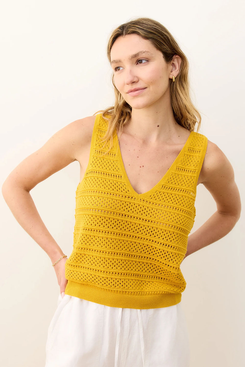 Marine Layer - Finley Sweater Tank - Oak Buff - Profile