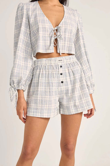 Rhythm - Desi Plaid Boxer Short - Blue - Front