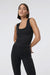 Vuori - Halo Essential Scoop Tank - Solid Black - Front