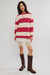 Free People - Classic Stripe Crew Wide - Strawberry Wine Combo - Front