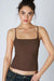 Niki Biki Square Cami in Coffee Bean — Front view