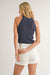 Sadie & Sage - Rachel Open Knit Sweater Tank - Navy - Back
