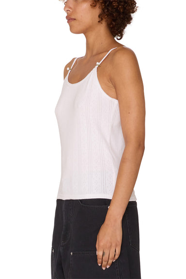 Obey - Rosaline Pointelle Tank - White - Side