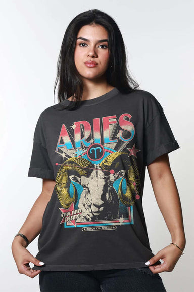 Girl Dangerous - Aries Reunion Tour Boyfriend Tee - Vintage Black - Front