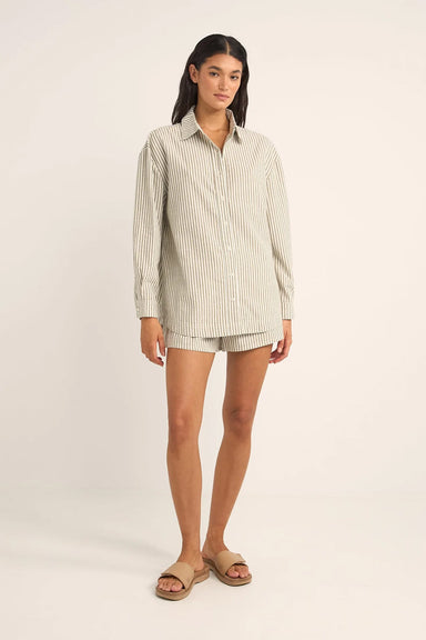 Rhythm - Valley Stripe Oversized Shirt - Ivy