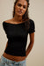 Free People - Ribbed Seamless Off Shoulder - Black - Front