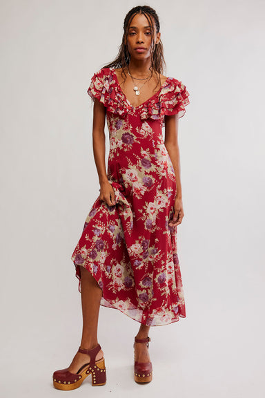 Free People - Forsythia Maxi - Richest Red Combo - Front
