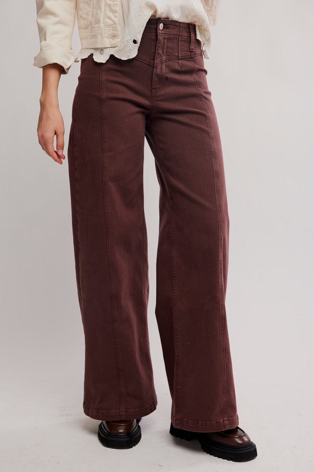 Free People - Libre Wide Leg - Rum Running - Front