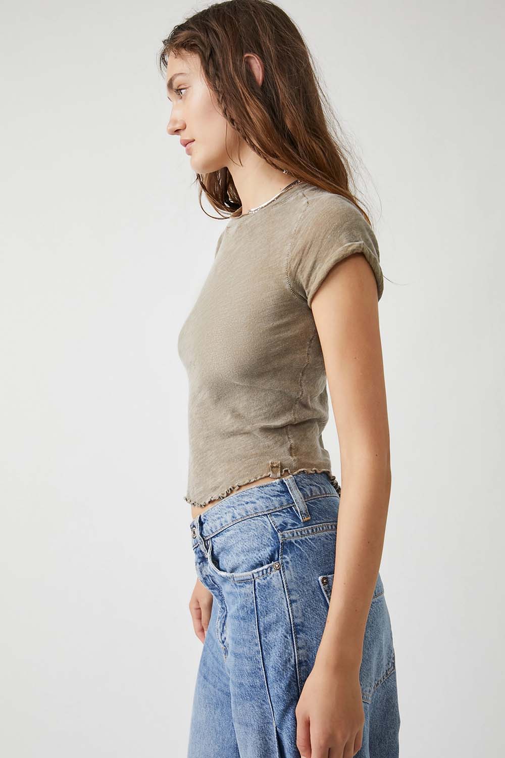 Free People - Be My Baby Tee - Tropical Nut - Side