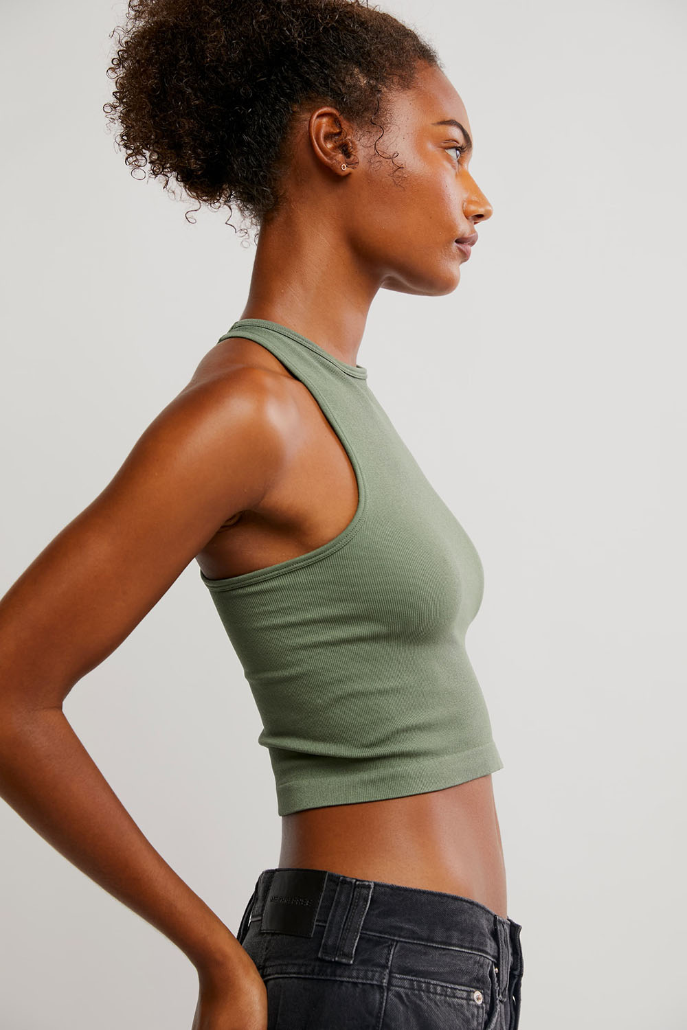 Free People - Hayley Racerback Brami - Army - Side