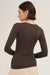 Niki Biki LS Crew Neck Top in Chocolate — Back view