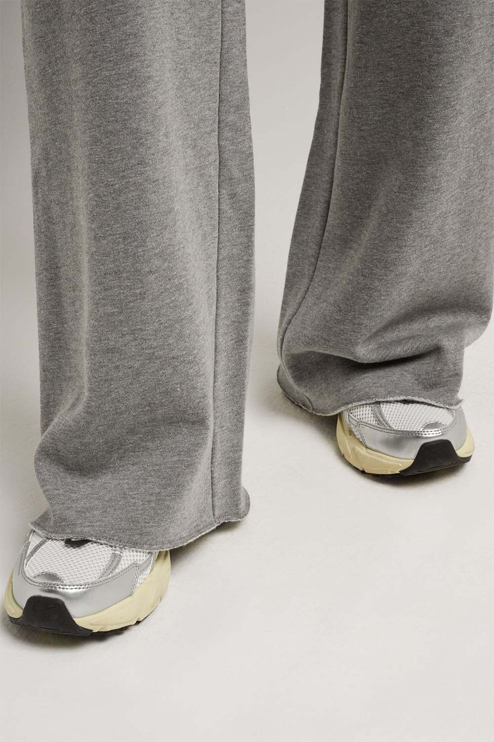 Richer Poorer - Recycled Fleece Wide Leg Pant - Heather Grey - Hem