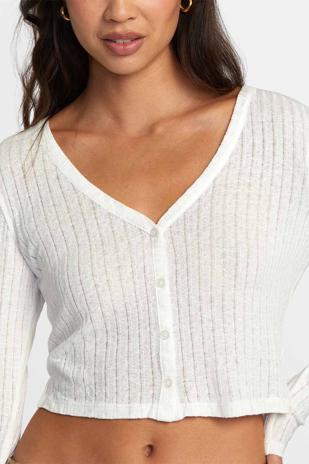 RVCA - Homecoming Top Pointelle II - Cloud - Detail