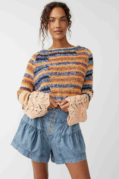Free People - Butterfly Pullover - Blue Honey Combo - Front