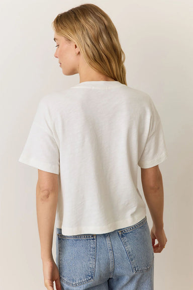 Marine Layer - Vintage Slub Crop Tee - Bright White - Back