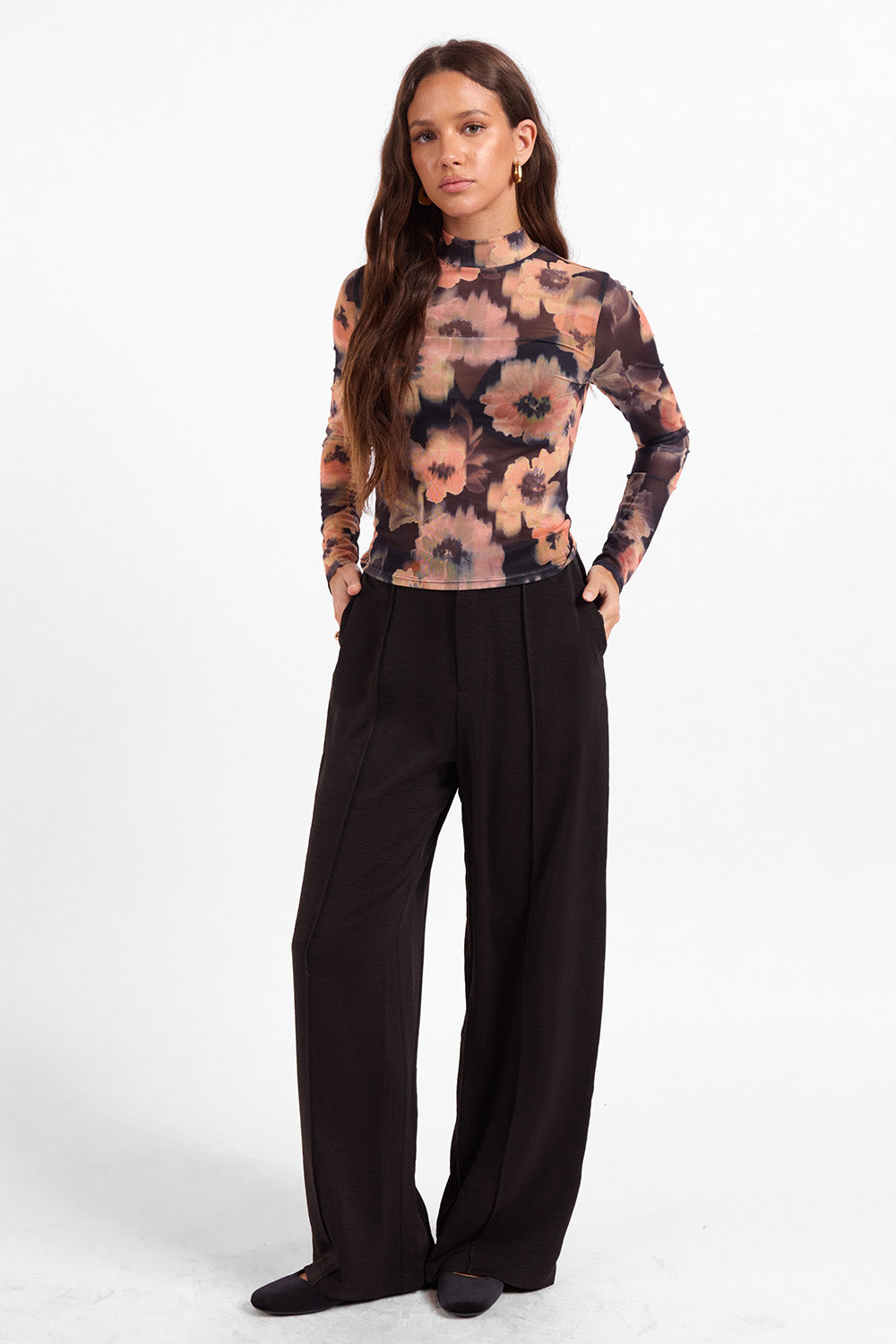 Sage the Label - Garden Grit Knit Top - Black Multi - Full Body