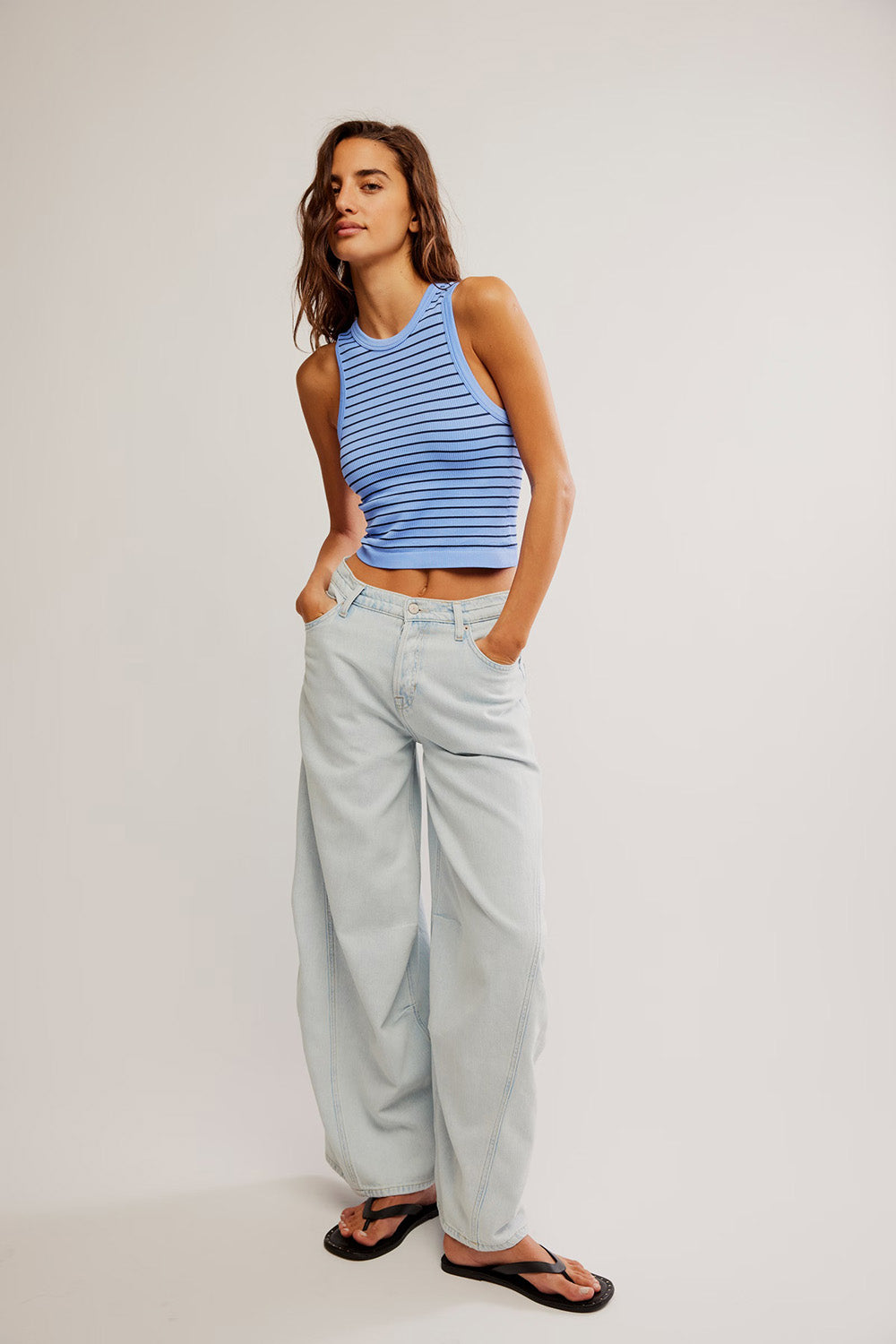 Free People - You're Up Cami - Blue Combo