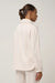 Travis Mathew Cloud Fleece Button Down in Heather Brazillian Sand — Back view