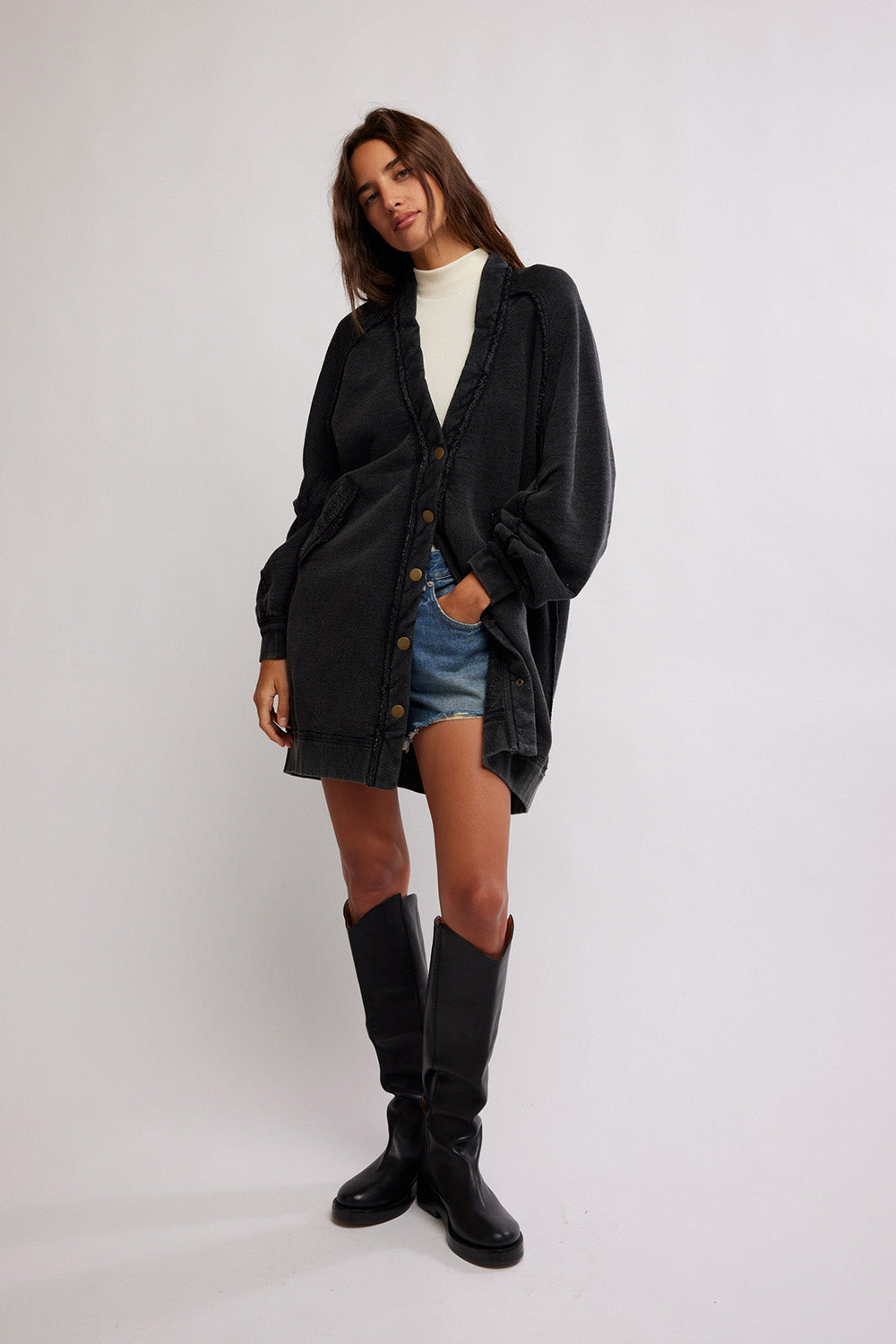 Free People - Fresh Start Cardi - Black