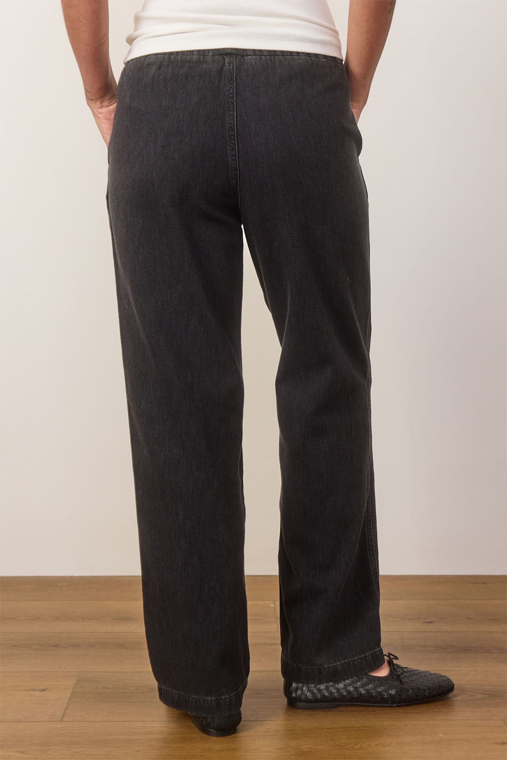 Marine Layer - Denim Drawstring Pant - Black - Back