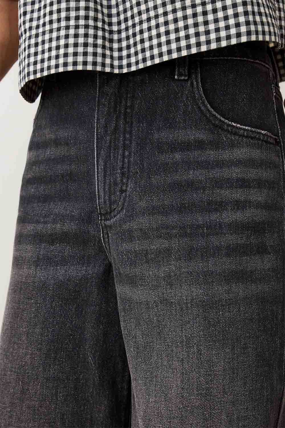 Marine Layer - Charlie Wide Leg - Washed Black - Detail