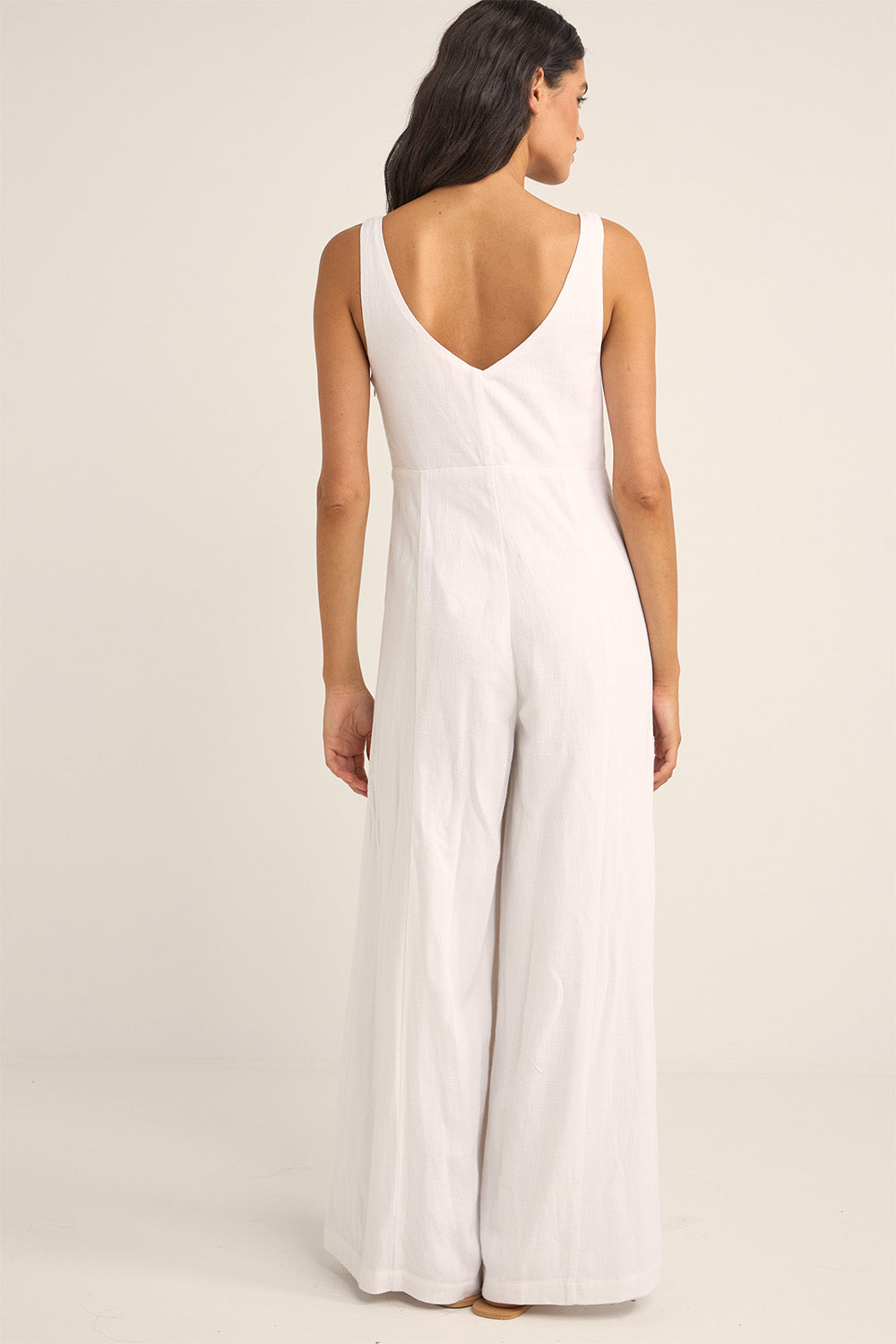Rhythm - Kiki Wide Leg Jumpsuit - White - Back