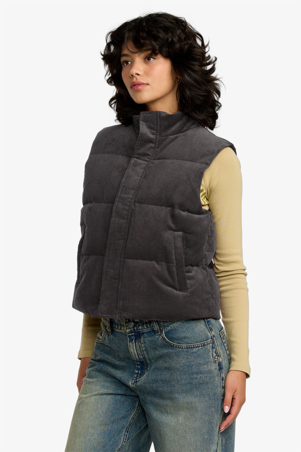 RVCA - Eezeh Puffer Vest - Gravel - Side