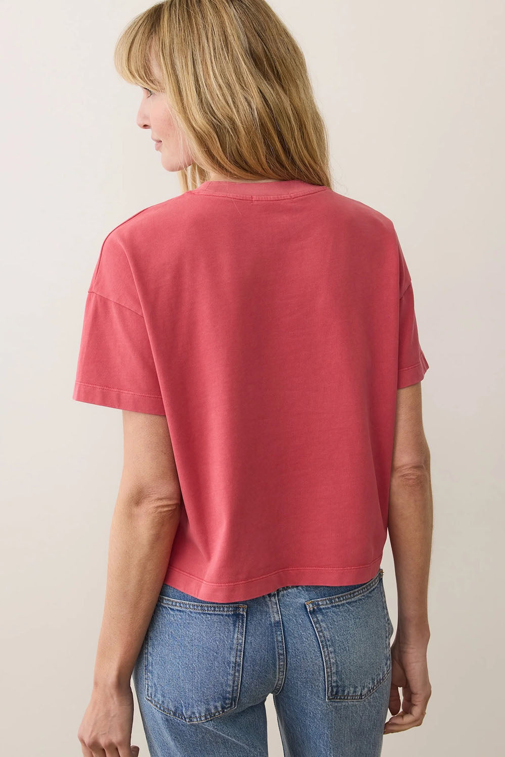 Marine Layer - Luxe Crew Tee - Baked Apple - Back