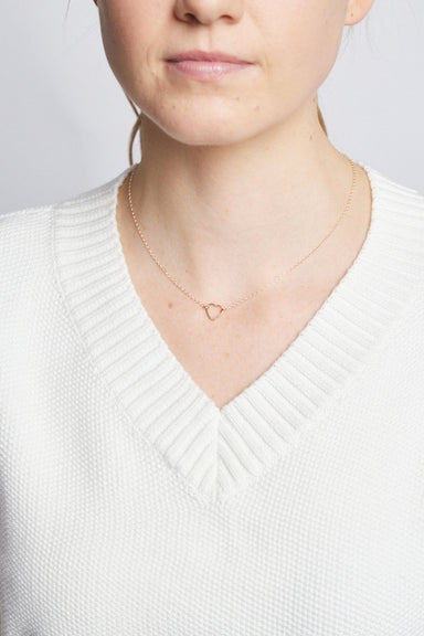 Able - Floating Shape Necklace - Gold Heart - Model