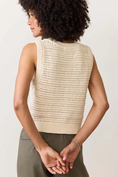 Marine Layer - Montecito Sweater Vest - Cream - Back