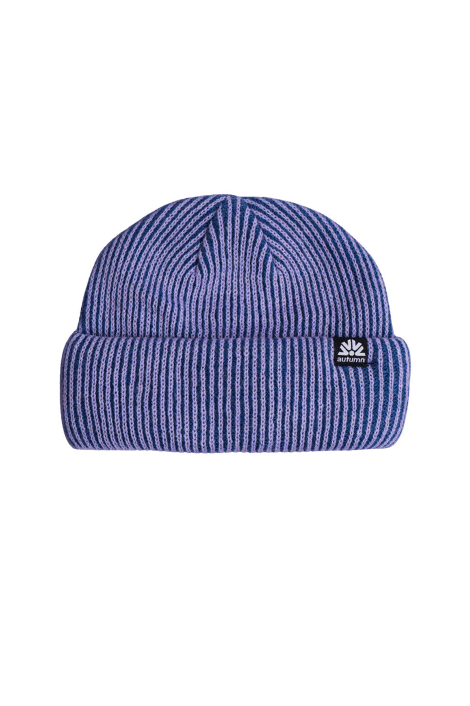 Autumn Shorty Cord Double Roll Beanie in Blue Jay — Flatlay view