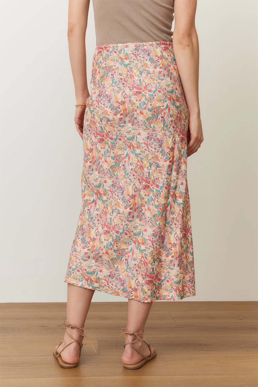 Marine Layer - Avery Hemp Midi Skirt - Superbloom - Back