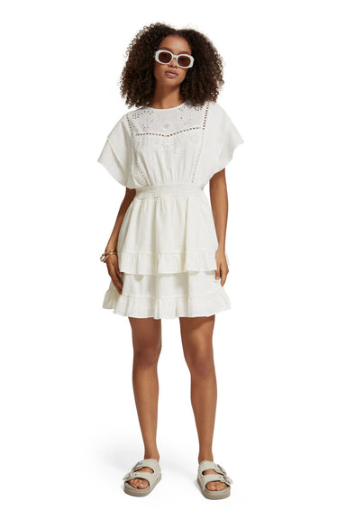 Scotch & Soda - Broderie Anglaise Summer Dress - Soft Ice - Front