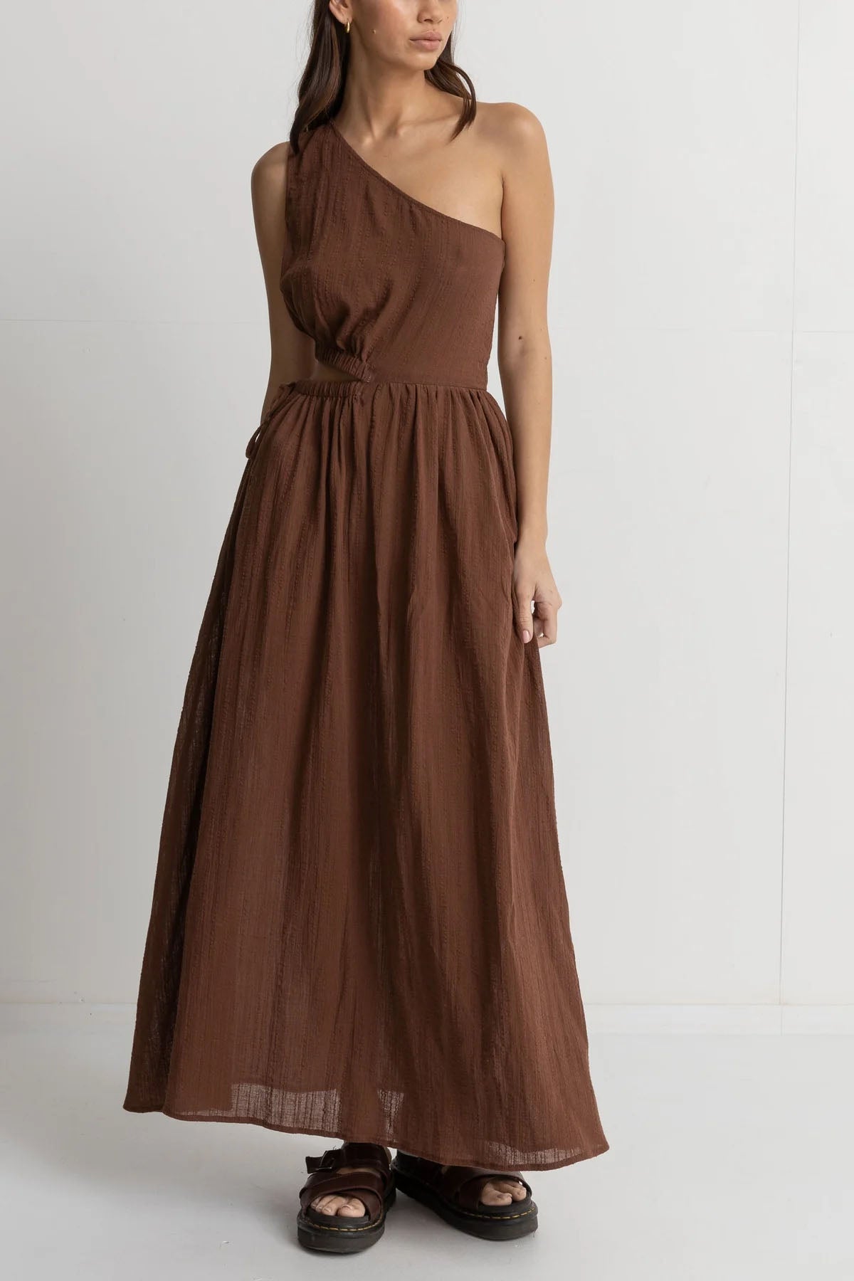 Rhythm - Tyler Maxi Dress - Chocolate - Front