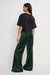 good american velvet good waist palazzo pant pine green back