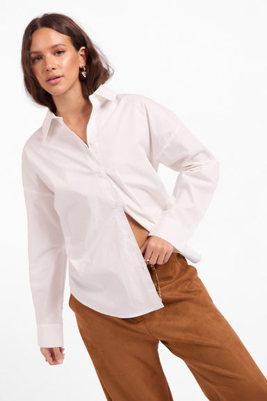 Sage the Label - Amelia Button Up Shirt - White - Front Angle