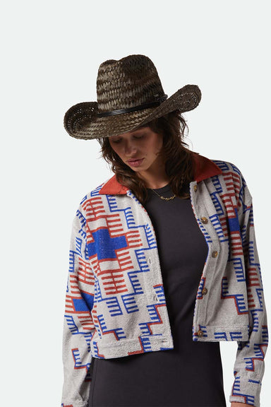 Brixton - Houston II Straw Cowboy - Black - Front