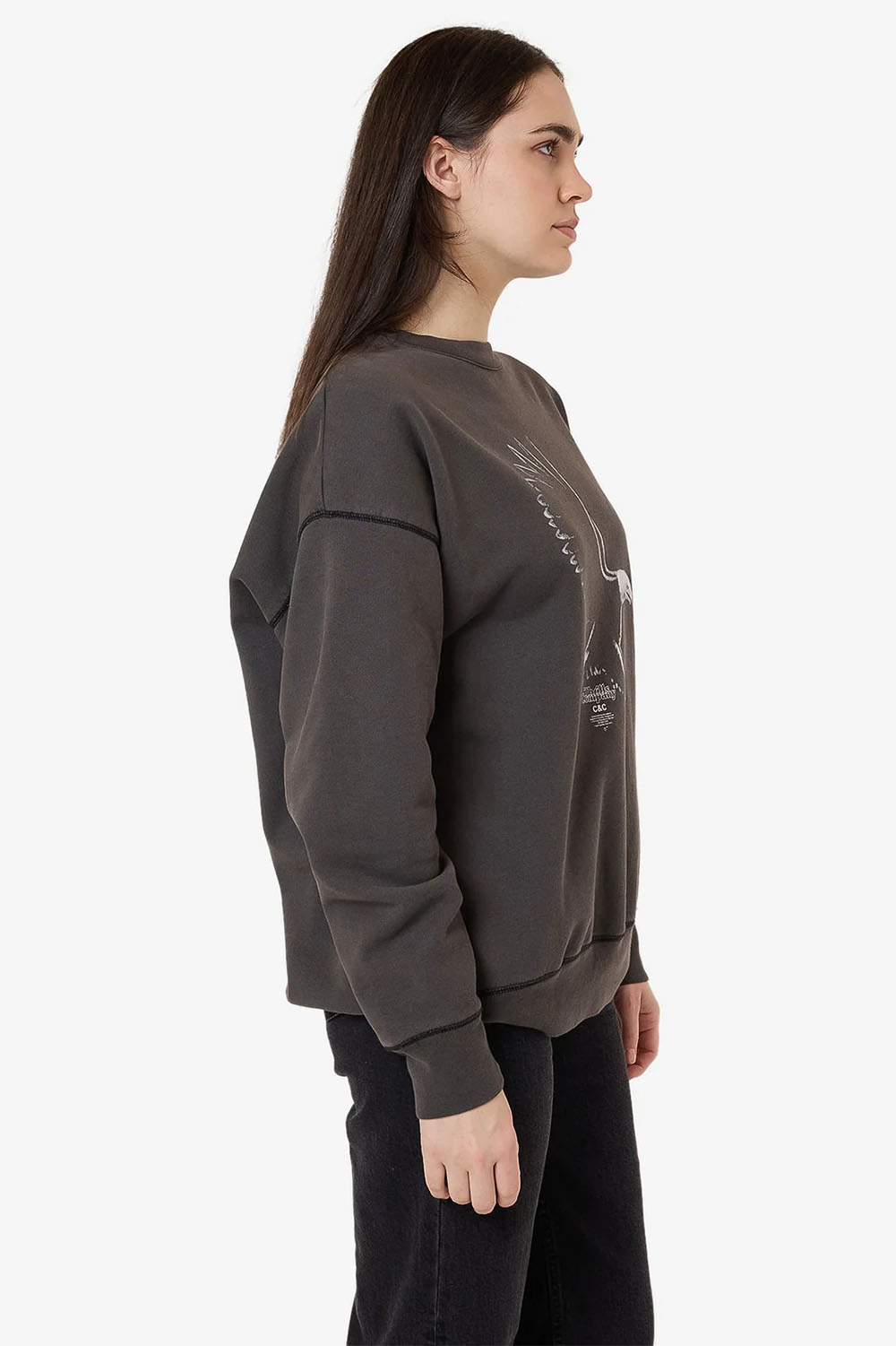 Thrills - Speed Metal Slouch Crew - Merch Black - Side