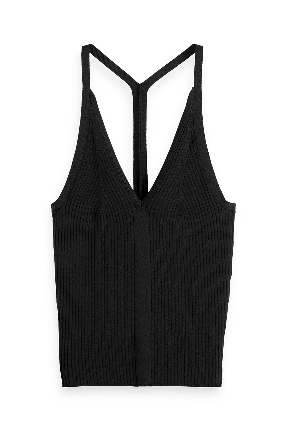 Scotch & Soda - Rib Racer Knitted Tank - Black - Front