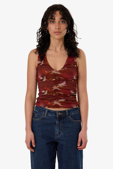 Thrills - Rhapsody Floral Top - Cabernet - Front