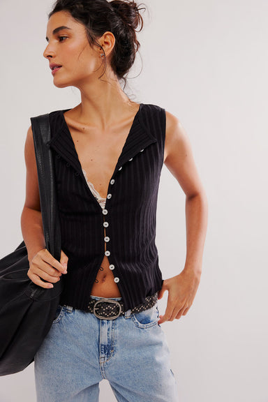 Free People - Tilly Vest - Black - Front