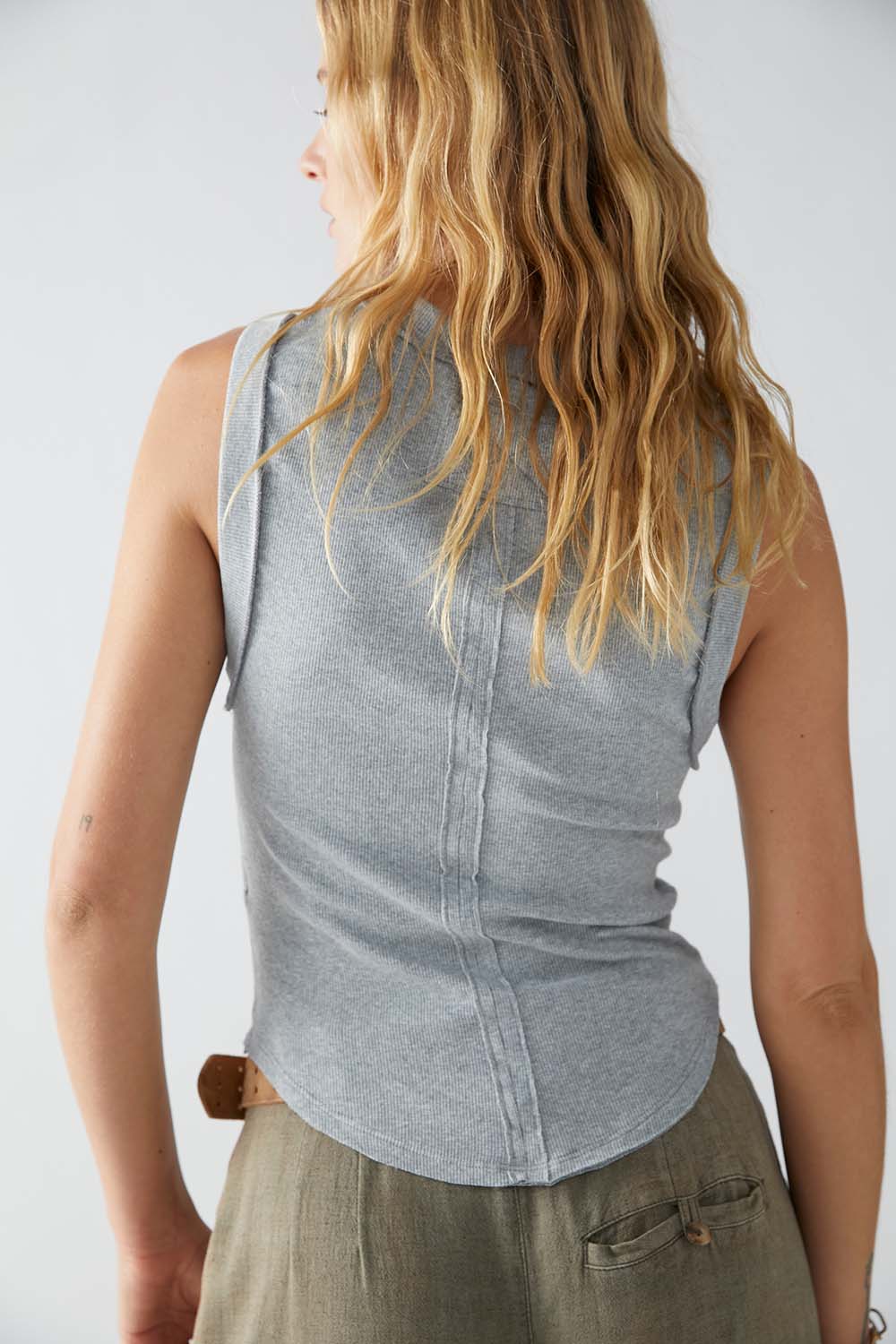 Free People - Kate Tee - Heather Grey - Back