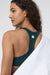 vuori elevation racer bra moss heather detail