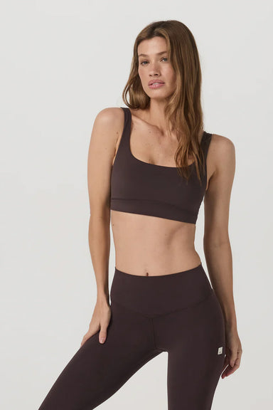 vuori all the form bra french roast front