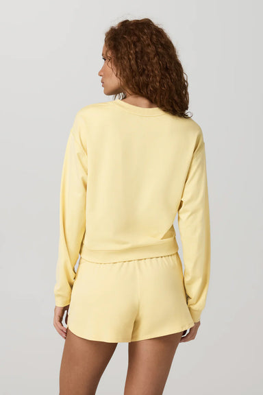 vuori halo modern crew lemon snap heather back