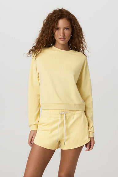 vuori halo modern crew lemon snap heather front