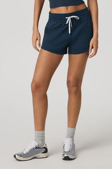 vuori halo performance short 2.0 blue coast heather front